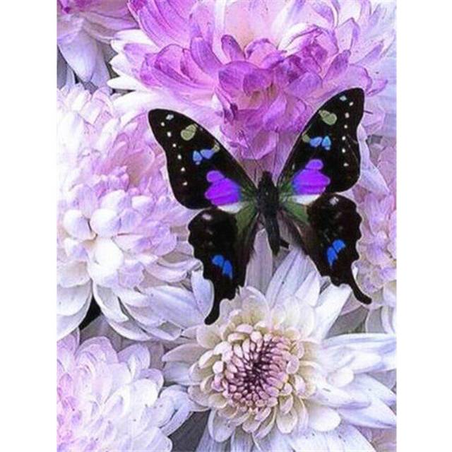 5D Diamond Painting Flower Butterfly Full Round Drill Mosaic DIY Diamond Embroidery 20X30CM