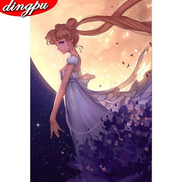 Diamond Painting Protrait Angel Full Drill Diamond Mosaic Cartoon Rhinestone Picture Diamond Embroidery Cross Stitch 20X30CM