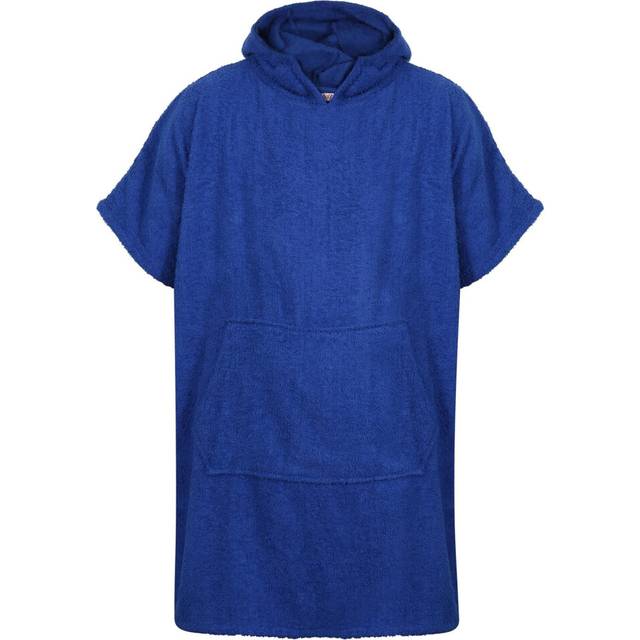 (2-5 Years, 128 Royal Blue) Unisex Terry Towel Poncho Bathrobe Dressing Gown
