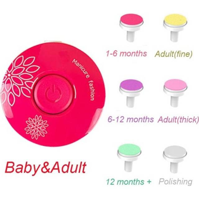 (Red) Electric Baby Nail Trimmer Kid Nail Polisher Baby Nail Clipper Cutter