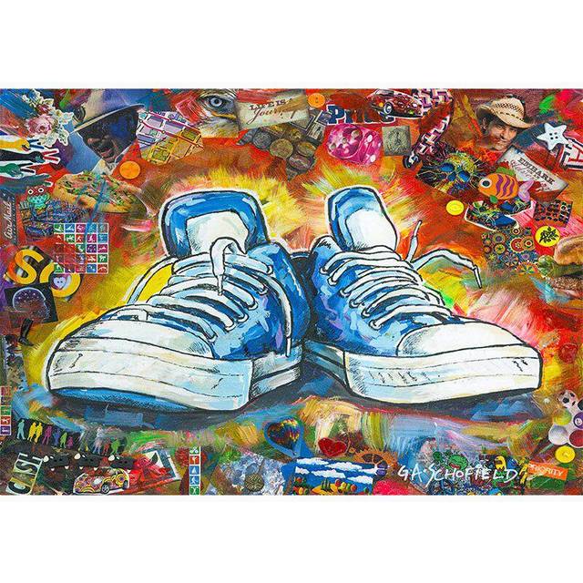 Diamond Painting Full Round Drill canvas shoes Diamond Embroidery Cross Stitch 20X30CM