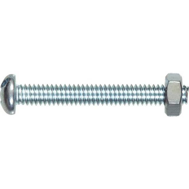 The Hillman Group 7737 Round Head Combo Machine Screw with Nut  1/4-Inch x 3-Inch  3-Pack  3 inches  No Color