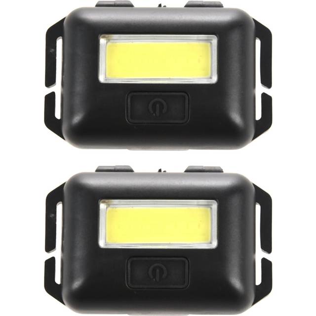 2X Cob LED Mini Head Light Lamp Headlight 3 Modes Rainproof Flashlight Head for Outdoor Camping Fishing Black