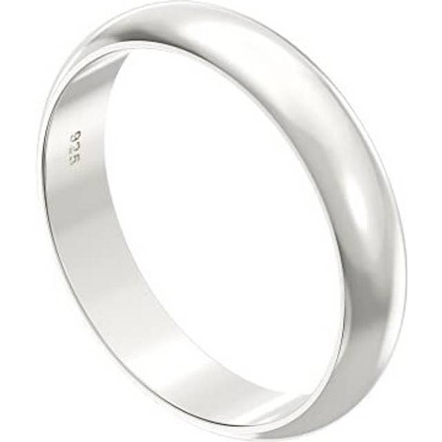 Aeon Jewellery Court Wedding Ring - 925 Sterling Silver | 3-5 mm Wedding Bands for Men and Women | Unisex D Shape | Available in Sizes J - Z | Po