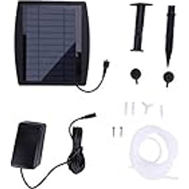 Solar Powered Air Pump, Oxygenator Aerator Air Pump Oxygen for Outdoor Pool Pond Fish Tank,Oxygen Pump with Air Stone