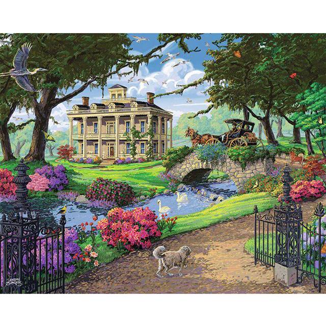 Diamond Painting Cross Stitch Villa & Beautiful Scenery Diamond Embroidery Crystal Diamond Pictures 20X30CM