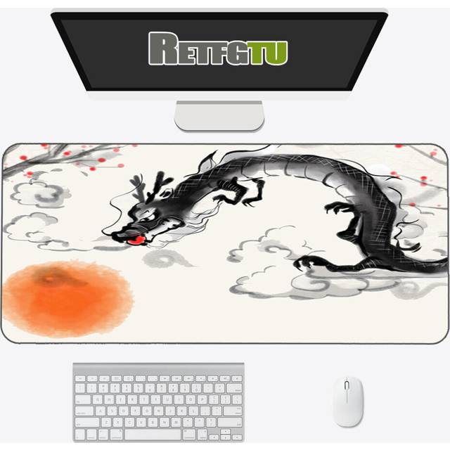 (a-shuimohua-002 700x300x3mm) Chinese Style ink Painting Mouse Pad Oversized XXL Game Desk Pad Computer Pad Keyboard Pad Desk Anime Mousepad