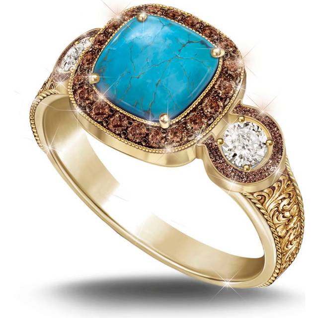 'Country Beauty' Mocha Diamond And Turquoise Ladies' Ring