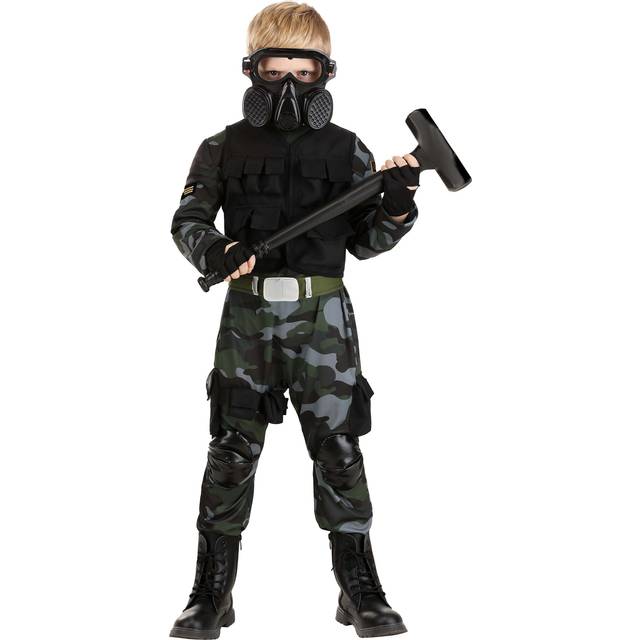 Special Ops Hammer Soldier Kid's Costume | Army Costumes - Black&#47;Gray&#47;Green (XL)