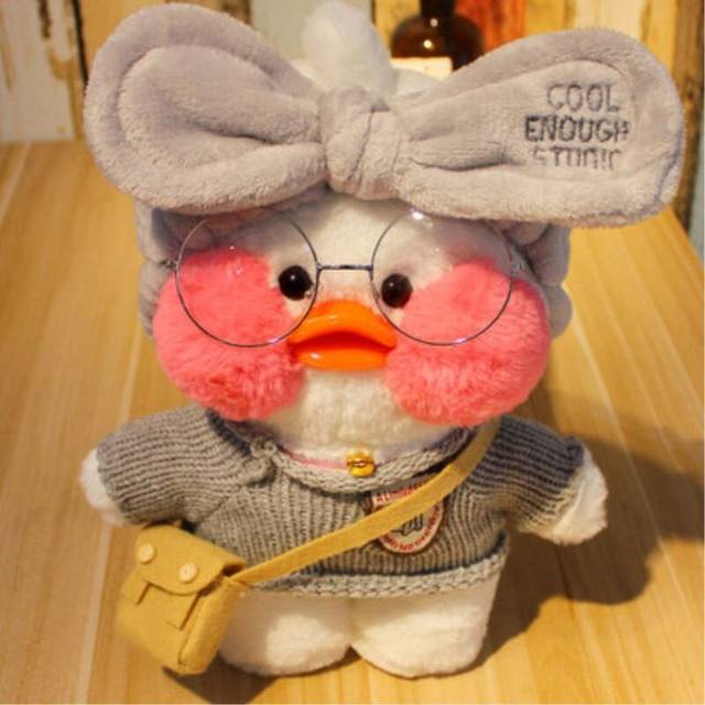 (19 white) 30cm Cute Lalafanfan Yellow Cafe Ducks Stuffed Soft Toy Kawaii Soothing Toys Aminal Dolls Pillow For Gril Kids Brithday Gifts