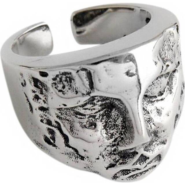 2PCS   Geometric Portrait  Copper Ring for Women Fashion Cool Jewelry