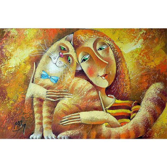 Diamond Dot Painting Cat DIY Diamond Painting Diamond Mosaic Rhinestones Home Decor 20X30CM