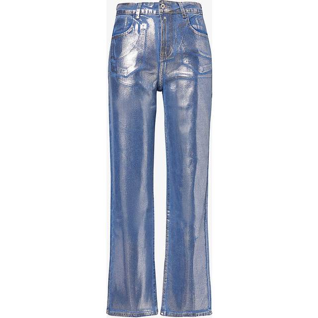 Amy Lynn Soho Coated Denim Jeans - UK 6 - Metallic
