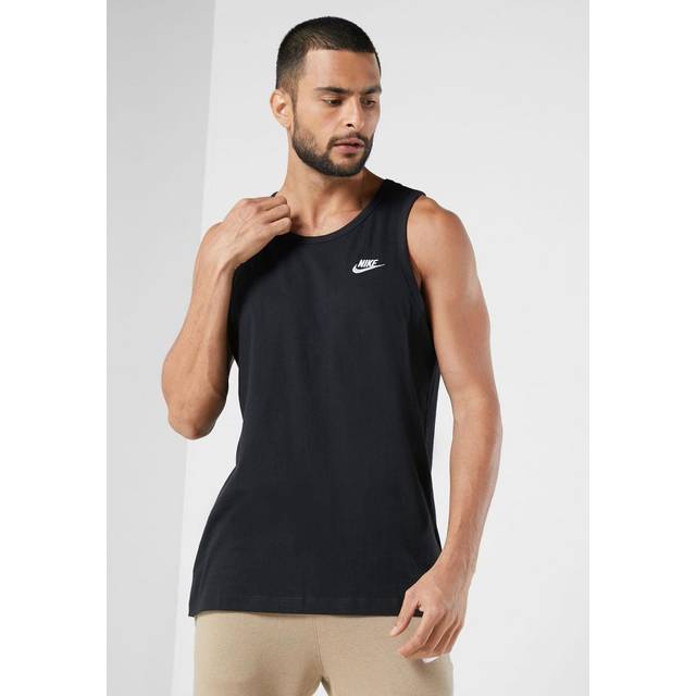 Nike Mens Athletic Gym Casual Vest Tank Top in Black Cotton - Size Small