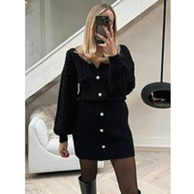 Button Up Knit Mini Dress