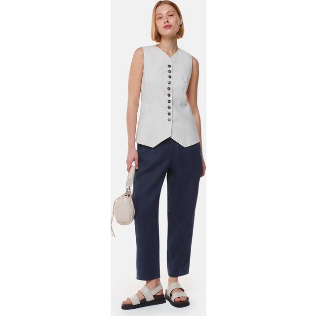 Whistles Linen Barrel Leg Trousers