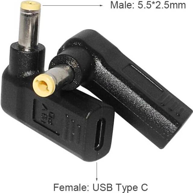 (a-T1) 5.5X2.5mm USB C Converter Laptop Cable for Asus Toshiba 19V Laptop Charger Dc Plug Power Adapter Connector Cable Cord