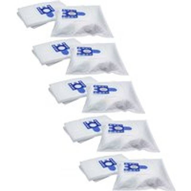 50x Vacuum Cleaner Bag compatible with Miele Revolution Power Plus Vacuum Cleaner - Microfleece, Typ g/h/n, 30 cm x 22 cm, Blue, White - Vhbw