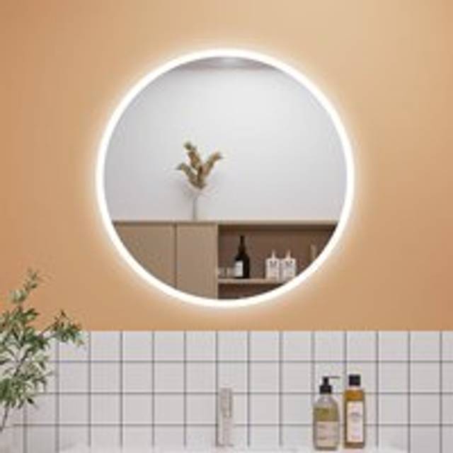 800mm Bluetooth Round Bathroom Mirror with led Lights Dimmable 3 Colour Memory (White + Warm White + Warm) Demister Touch Sensor Wall Mounted, IP44