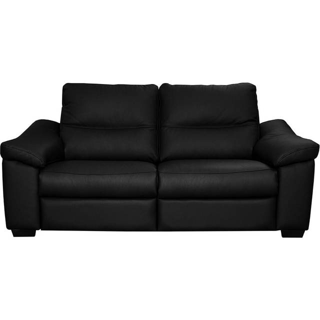 17 Stories Edeltrudis Genuine Leather 2 Seater Reclining Sofa Black 100cm H X 175cm W X 95cm D