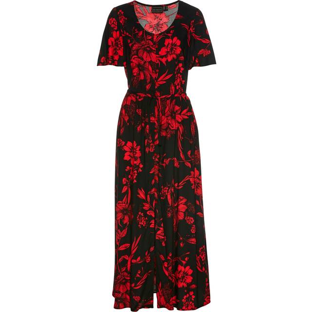bonprix Floral Maxi Dress - Black Floral