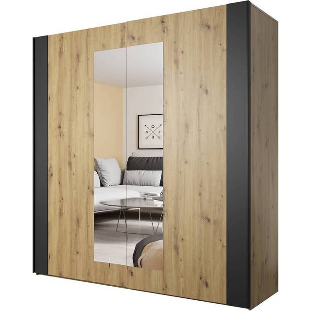 Aissa 2 Door Wardrobe - Oak Artisan (213cm H X 200cm W X 64cm D)