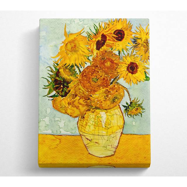 Van Gogh Sunflowers - Wrapped Canvas Art Prints - Multicolour (81.3cm H x 50.8cm W x 10cm D)