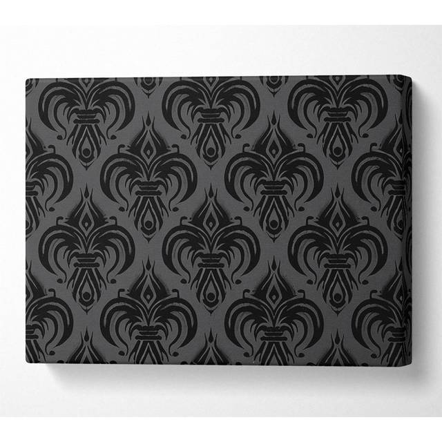 Black and Grey Velvet Flock - Wrapped Canvas Rectangle Print - Multicolour (50.8cm H x 81.3cm W x 10cm D)