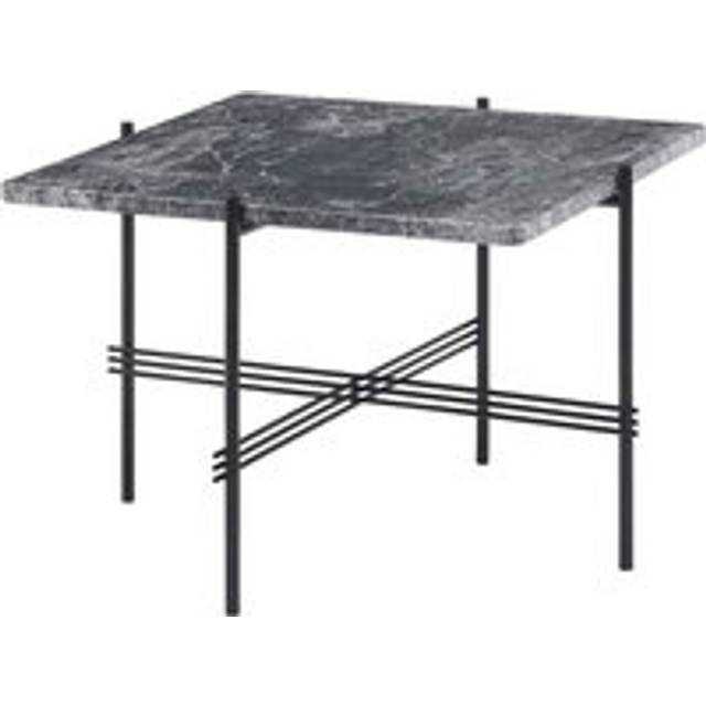 GUBI TS Square soffbord grey emperador marble, 55x55 cm, svart stativ