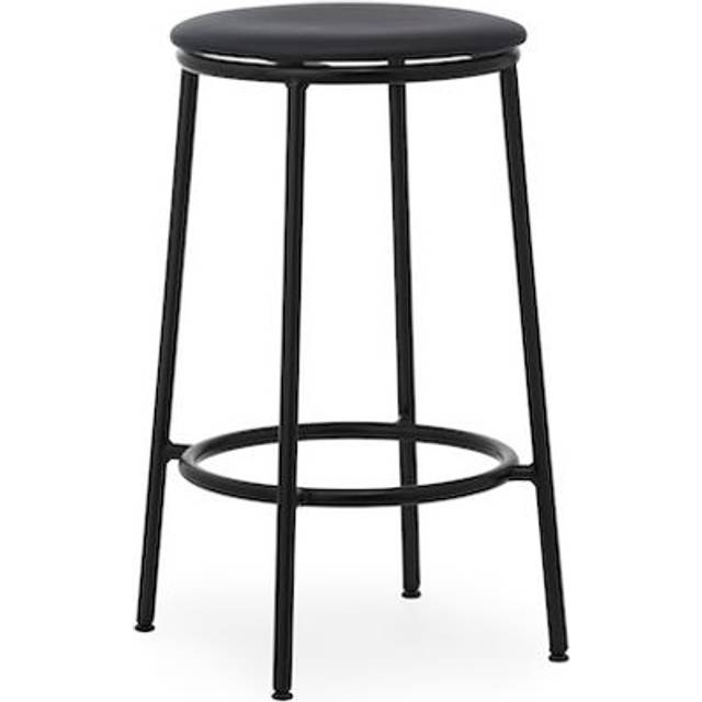 Normann Copenhagen - Circa Barstool - Barstol - Ultra Leather Black - H: 65 x W: 37 cm