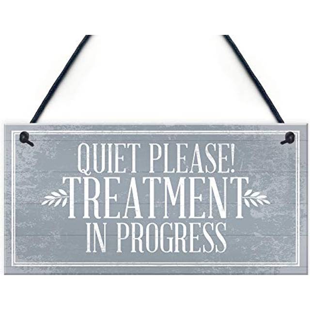 Quiet please treatment in progress dont disturb hanging wall door salon sign