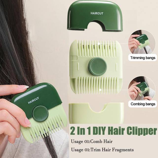 2 In 1 Hair Trimmer And Comb Multi-Functional Split Ends Hair Cutter Portable Haircutting Tools Home DIY Hair Styling Tool grey