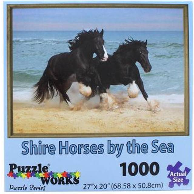 PuzzleWorks 1000 Piece Jigsaw Puzzle | Shire Horse By The Sea
