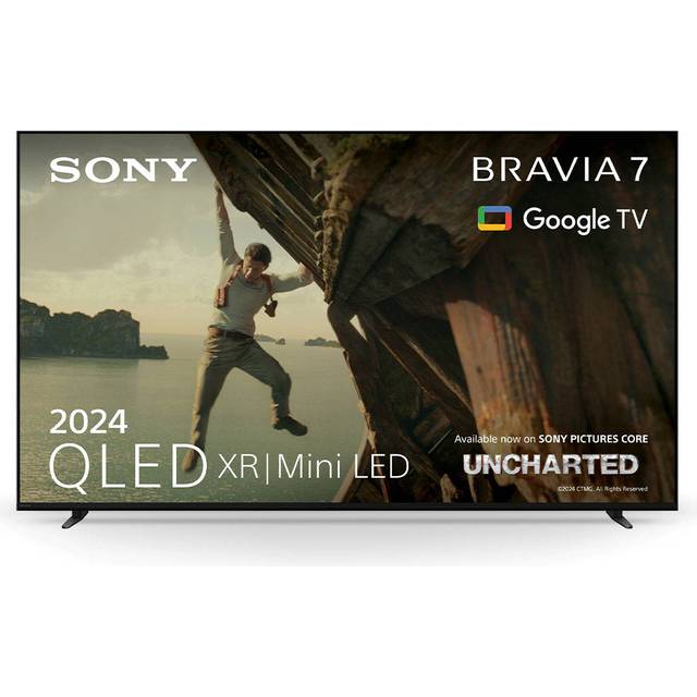 65" SONY BRAVIA 7 Smart 4K Ultra HD HDR QLED Mini LED TV with Google TV & Assistant, Silver/Grey