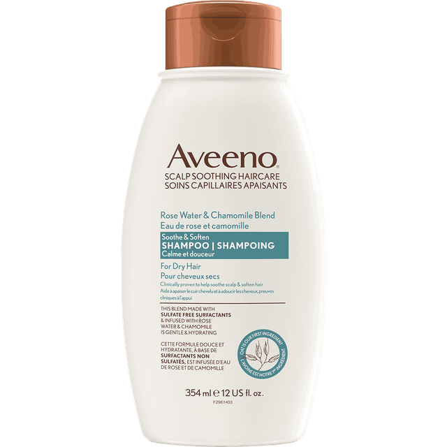Aveeno Rose Water & Chamomile Blend Soothe & Soften Shampoo 12 fl oz