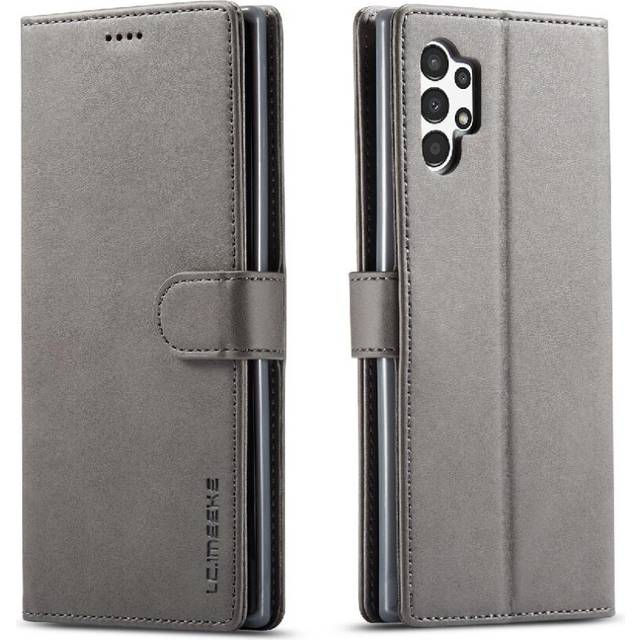 (Gray ) Case For Samsung Galaxy A04/A04S With Holder Card Slots Wallet Calf Texture Horizontal Flip Leather Case