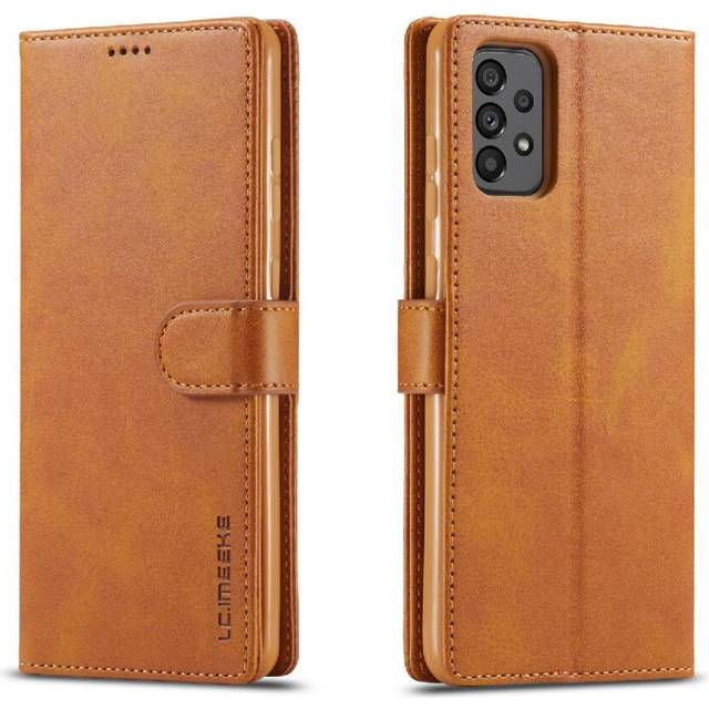 (Yellow) Case For Samsung Galaxy A73 5G Card Slots Wallet With Holder Calf Texture Horizontal Flip Leather Case