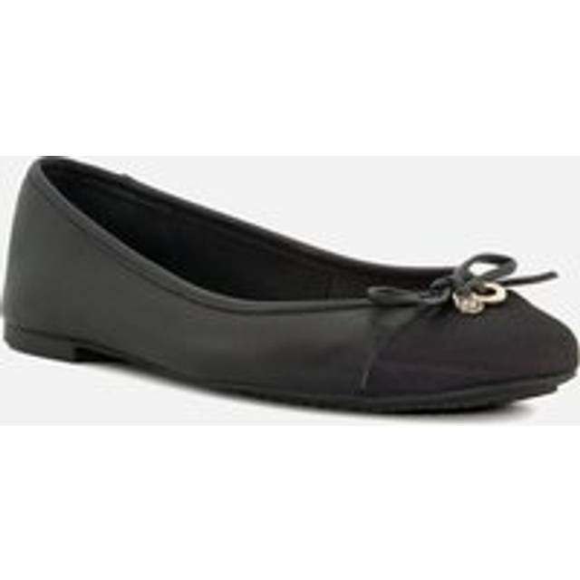 Dune London Wide Fit Hallo Leather Charm Detail Ballet Pumps, Black