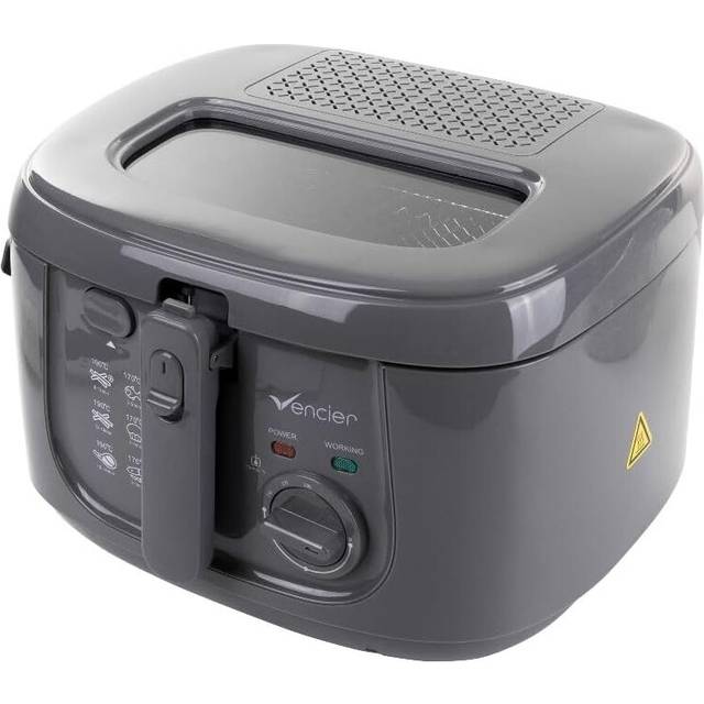 (Grey) Vencier 2.5L Electric Deep Fryer for Countertops