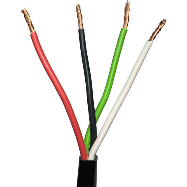 200m Outdoor Rated 4 Core Speaker Cable 1.5mm² OXYGEN FREE COPPER (OFC) 100V Wire - Black - One Size