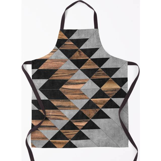 Urban Tribal Pattern No.10 - Aztec - Concrete and Wood Grill Aprons for Kitchen BBQ Chef