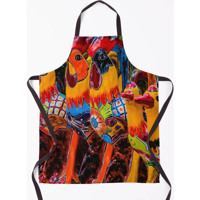 Southwest Talavera Pottery Chickens Grill Aprons for Kitchen BBQ Chef
