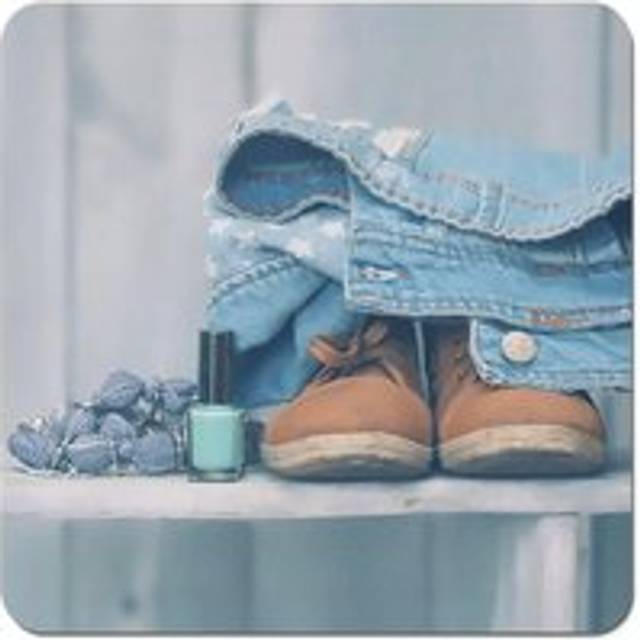 Shoes On The Bench Coasters - Set of 4 - Blue - One Size