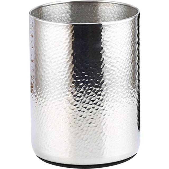 Stainless Steel Champagne Bucket Home Hammered Ice Wine Bucket KTV Wine Cooler Ice Square Bucket Beer Bucket,Silver