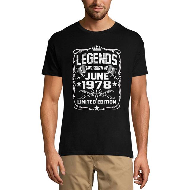 Legends för t-shirt för män är födda i juni 1978 - present till 42:e födelsedag XS silver sand färg