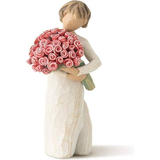 Bouquet Boys Miniature Statues Home Decorations Resin Crafts (pink)