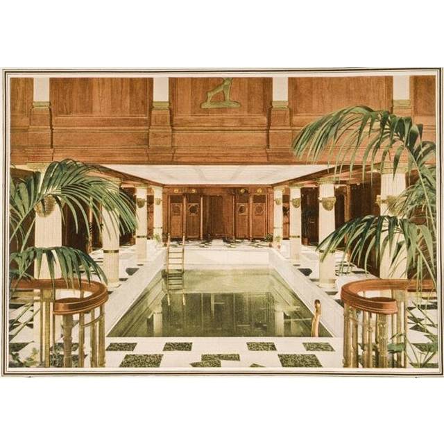 Cunard Line Promotional Brochure for The Rms Carinthia Circa 1926-1930 The Swimming Pool Poster Print, 17 x 12