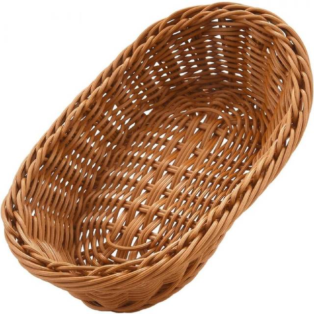 Oval Wicker Woven Bread Basket, 10.2inch Storage Basket For Food