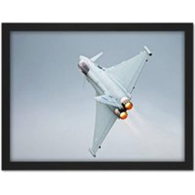 Wall Art Print Gronemann Military UK RAF Eurofighter Typhoon Photo Large Framed Wall Décor Art - Tan - W18 inch x H24 inch