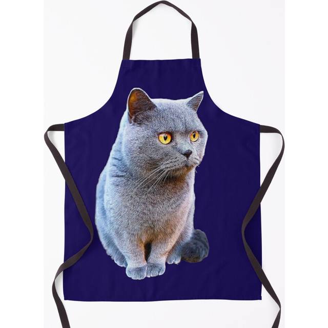 British Shorthair Cat Blue Grill Aprons for Kitchen BBQ Chef